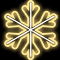 Снежинка из неона «Метеор» (40х40см, IP67, с эффектом бегущих огней, уличная) теплый белый