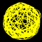 Световой подвес на деревья «Плетеный шар» (d30см, 144LED, 3D, IP65) желтый